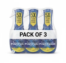 3pk Dawn Platinum Powerwash Dish Spray, Dish Soap, Lemon Starter Kit, 16 fl oz