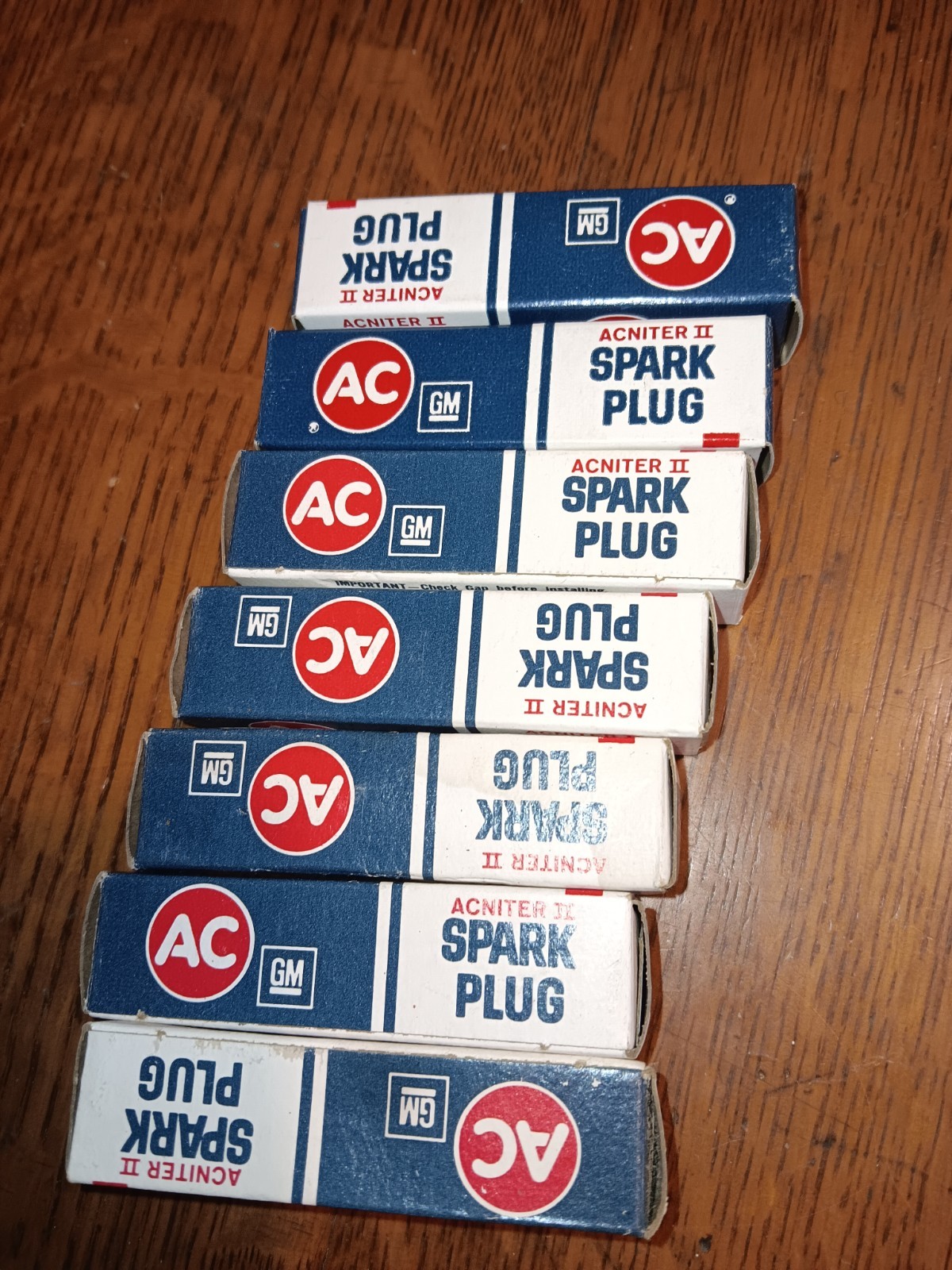 AC Delco Spark Plugs One R44T Vintage Set Of 7