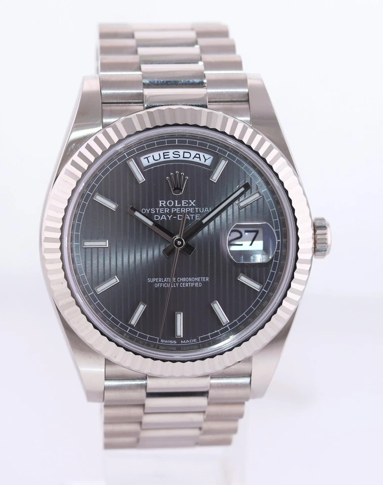 Коробка для часов Rolex Day Date 40 белое золото President серый гобелен 228239 как новая - Изображение 3 из 4