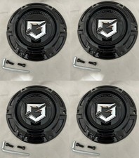 4 Cap Deal - Gear Off Road Gloss Black Wheel Center Cap C-808-11-xg With Screws