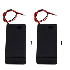 2 Pcs 9V Battery Holder Box Case with Switch and Cover for LED Strips