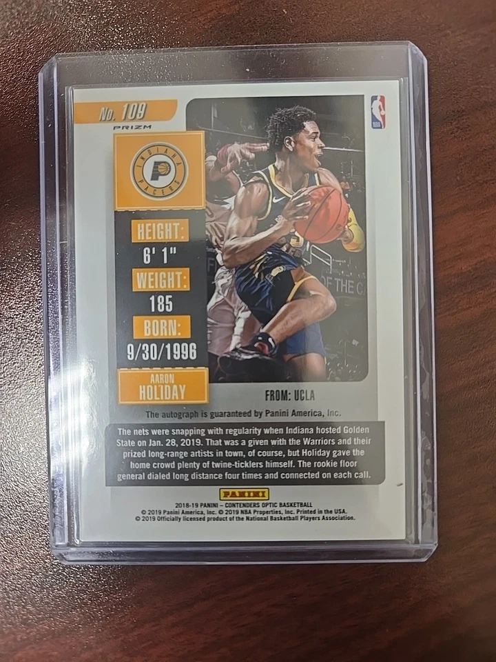 2018-19 Panini Contenders Optic Season Ticket Aaron Holiday #109 Rookie Auto RC - Image 2 of 2
