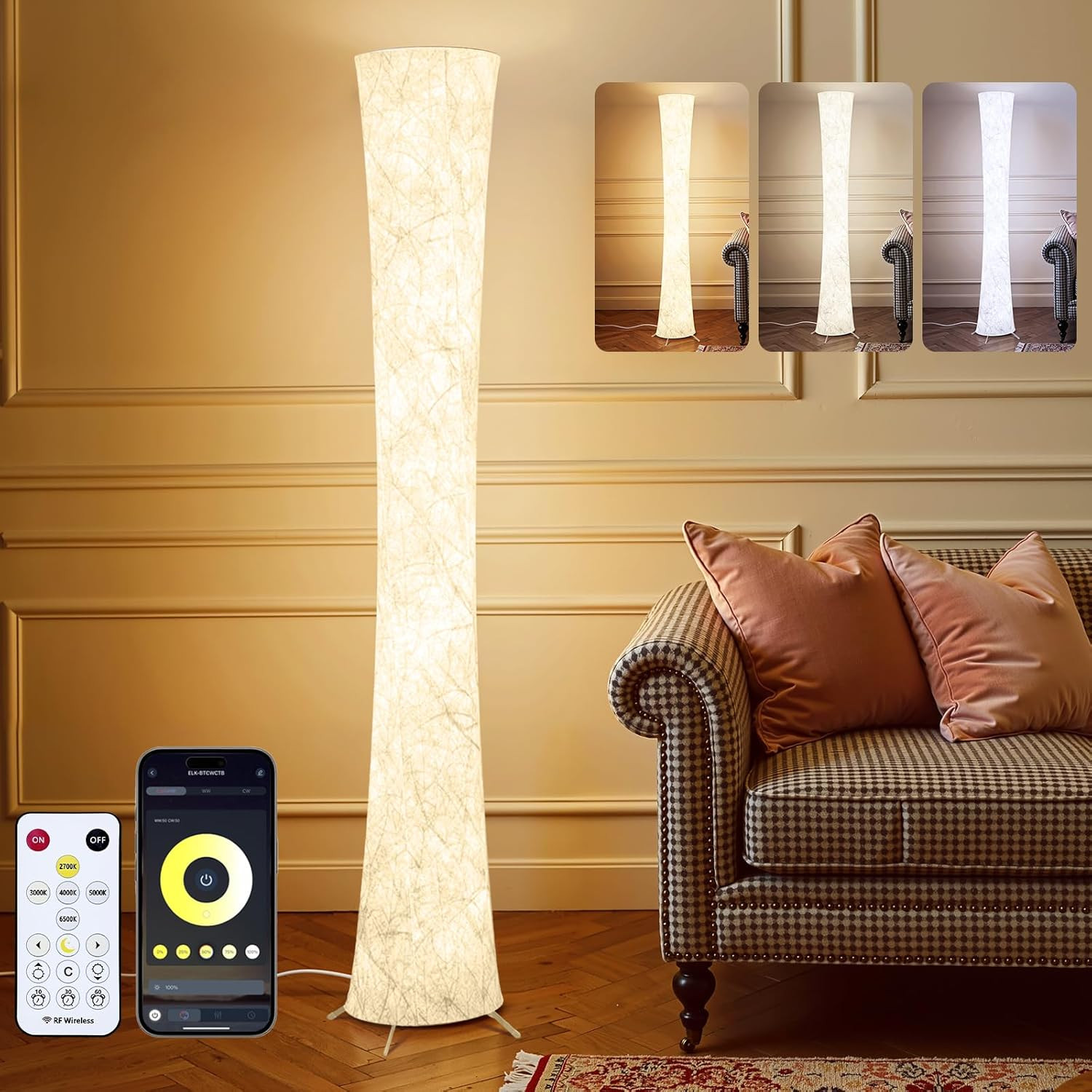 LED Floor Lamp for Living Room&comma; 61&apos;&apos; Modern Floor Lamp with 3 Color Temperature