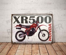 Plaque métal vintage Honda XR 500 Enseigne Garage Décoration moto Déco