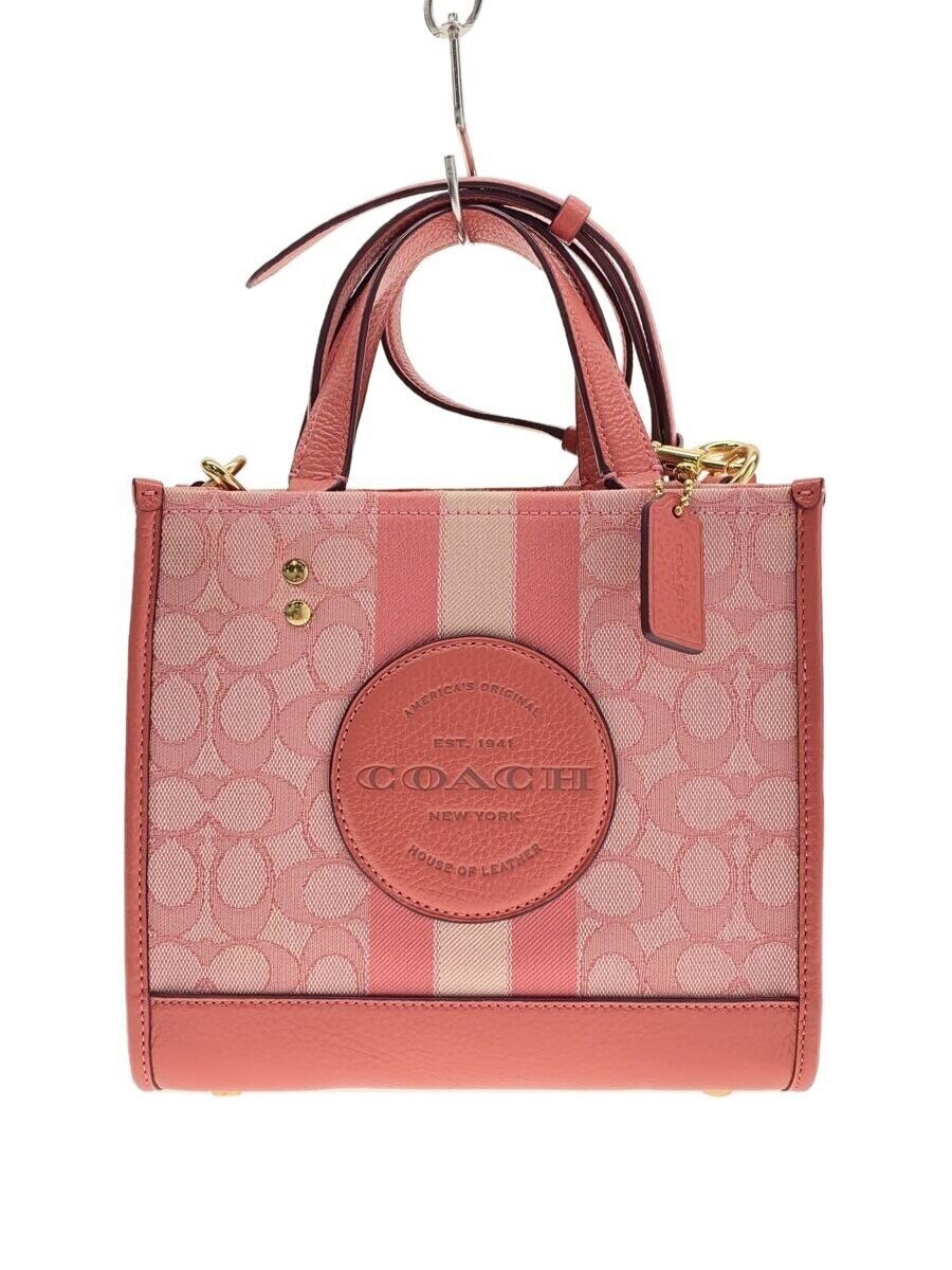 COACH pink canvas 2way shoulder handbag C8417 crossbody tote