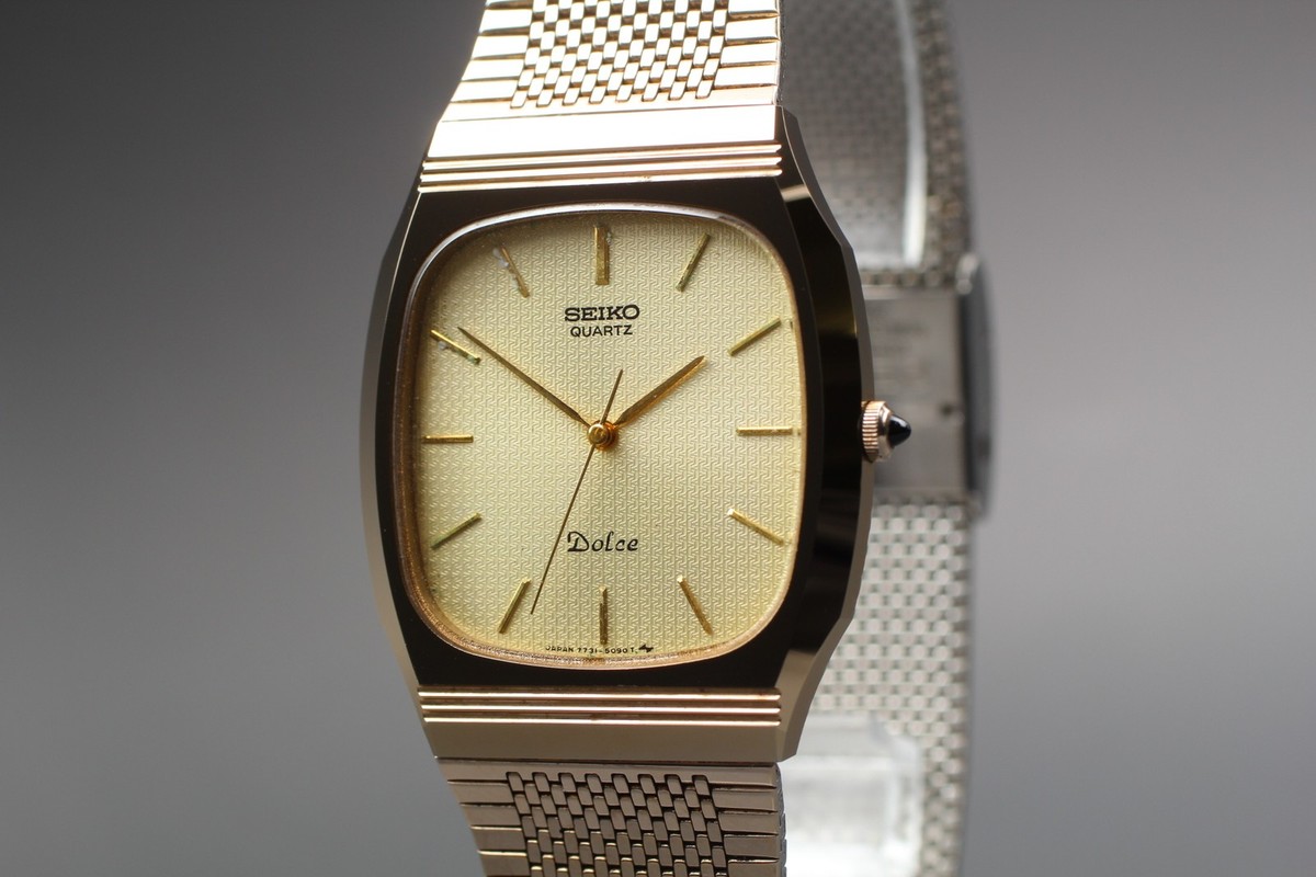 Exc+5] Seiko Dolce 7731-5091 31mm Tungsten Gold Dial Quartz