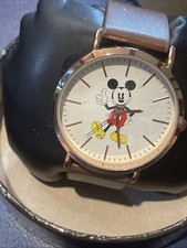 Disney Mickey Mouse Quartz Men  s Watch With Leather Band