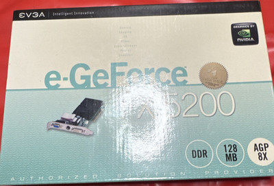 EVGA NVIDIA GeForce FX 5200 Grafikkarte AGP 8X 128MB DDR VGA/DVI Kühlkörper