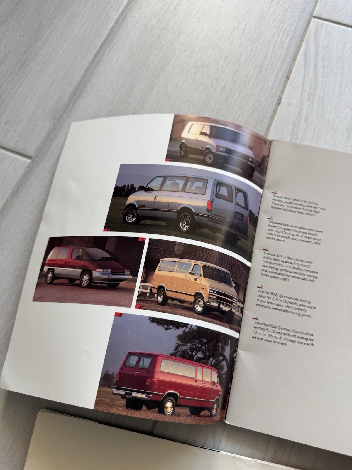 Vintage Car Brochures GMC Chevy Cadillac 1988–1992 Lot of 4