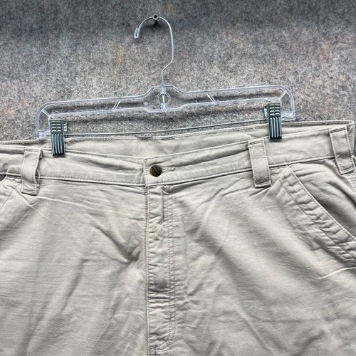 Short Carhartt homme 42 coton marron vêtements de travail originaux menuisier poche utilitaire année 2000 - Photo 8/10