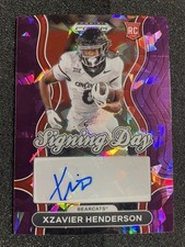2025 Prizm Draft Picks - Signing Day Xzavier Henderson #SD-XHN Purple Ice Auto