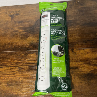 Greenlite Tier 1 Advanced Current Sensing 7 Outlet Power Strip Ideal For PC & TV