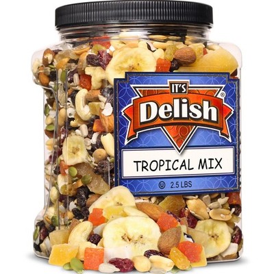 Tropical Mix   Fruit and Nut Trail Mix by It s Delish, 2.5 lbs Jumbo Reusable...
