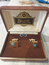 Vintage 1970s Smartset Australian Opal Cufflinks Boxed"