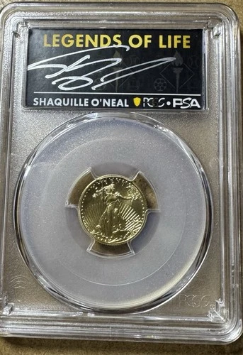 2022 $5 1/10 Gold Eagle PCGS MS70 Shaquille O'Neal Legend Of Life Auto-PSA