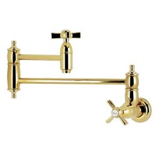 Kingston KS3102ZX Wall Mount Pot Filler Faucet, Polished Brass