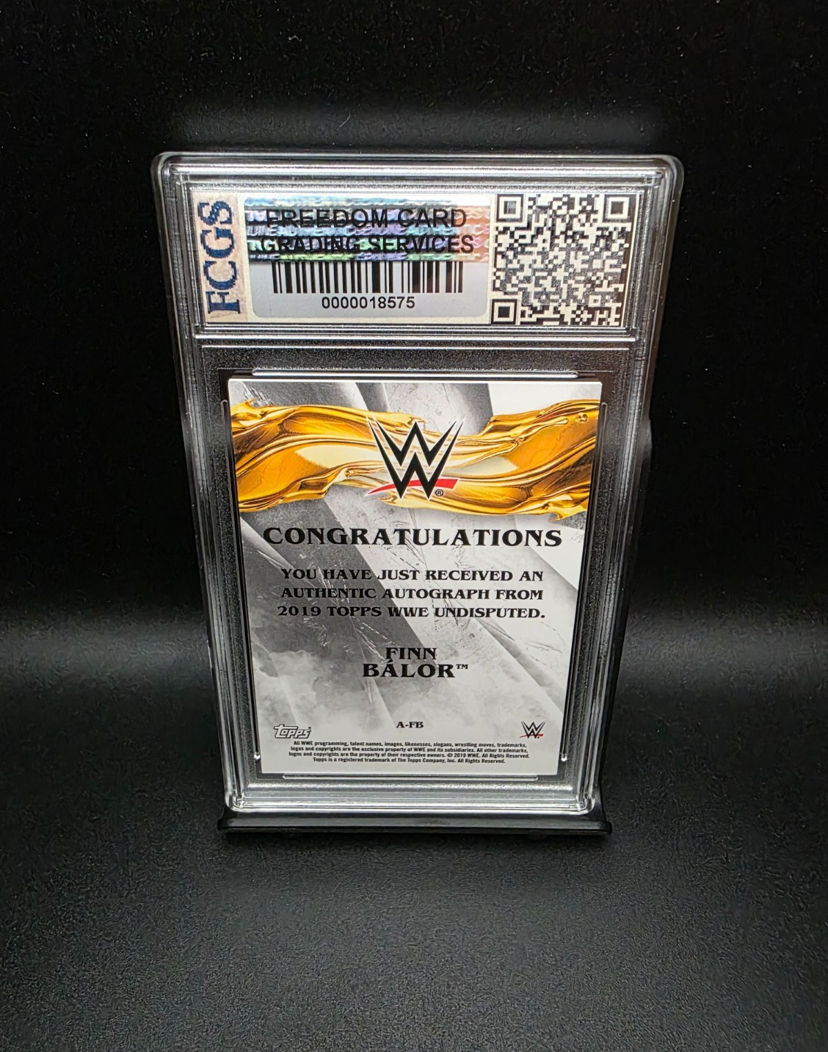 Finn Balor #A-FB (2019) Topps WWE Undisputed Auto /199 - Graded 10 [FCGS] GEM-MT view 2