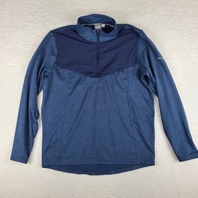 Puma Sweater Mens Medium Blue Quarter Zip Performance Tech Golf