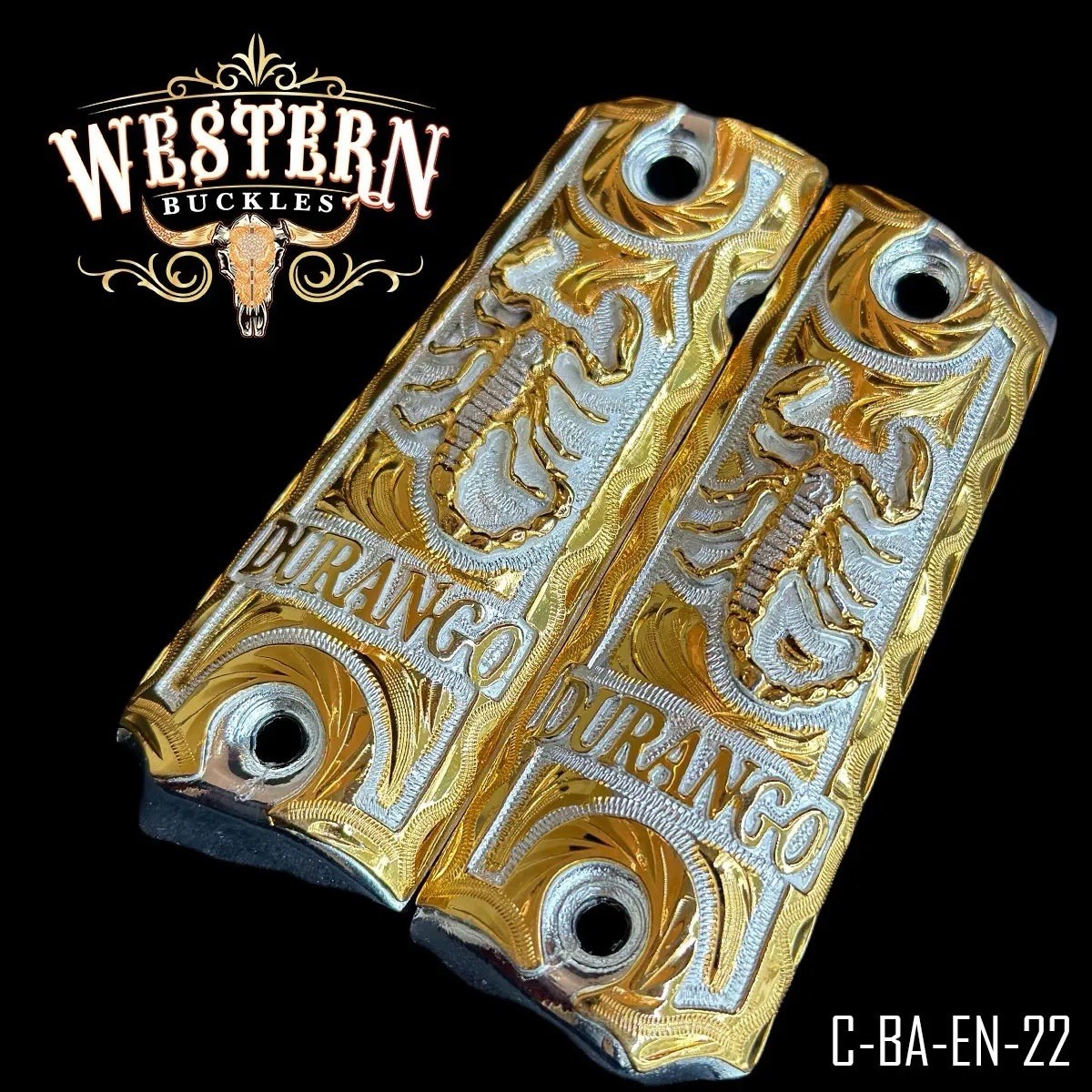 Cachas Colt 1911 38 & 45 Super Gold Durango Scorpion Alacran Grip