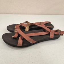OluKai Upena Kona Coffee Leather Strappy Gladiator Sandals Womens 9 20288-CW48