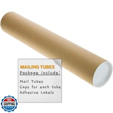 SAVUK Mailing Tubes with Plastic Caps Shipping Cardboard Blueprin