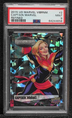 2015 Upper Deck Vibranium raffiné 73/99 Captain Marvel #2 PSA achats 9 COMME NEUF 2k3