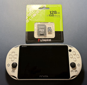Playstation PS Vita 2000 - White/Black - 128GB microSD w/ SD2Vita - Tested