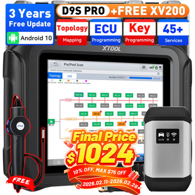 XTOOL D9S PRO E.CU Key Programming Tool Auto Diagnostic Scanner +XV200 Endoscope