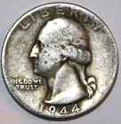 1944-P Washington Quarter - 90% Silver - Very Good - #1389EA