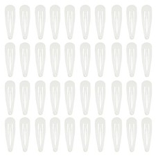 40 Counts White Color Metal Snap Hair Clips 2 40 Count Pack of 1 , white