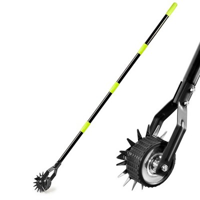 Klarg Wheel Rotary Lawn Edger - Manual Grass with Long Handle Black