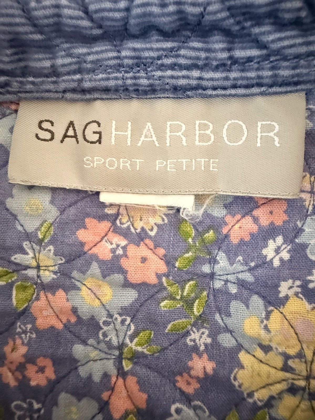 VTG Sag Harbor Sport Women Med Petite Shirt Jacket Quilted Corduroy Pearl Snaps image 8