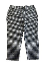 Talbots Women  s 14 Perfect Crop Pant Blue White Gingham Check Stretch