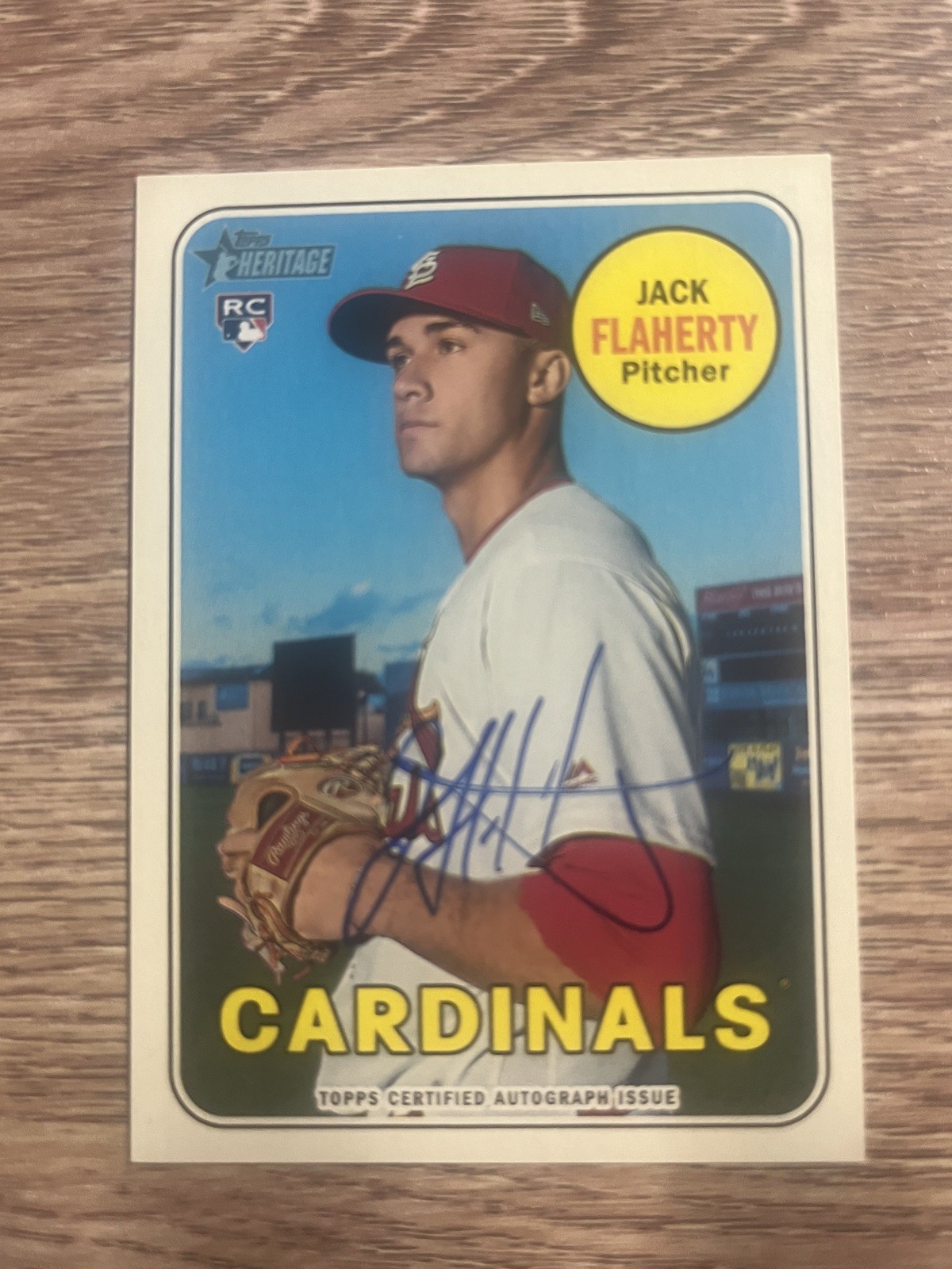 Jack Flaherty 2018 Topps Heritage Real One Auto Autograph RC #ROA-JF