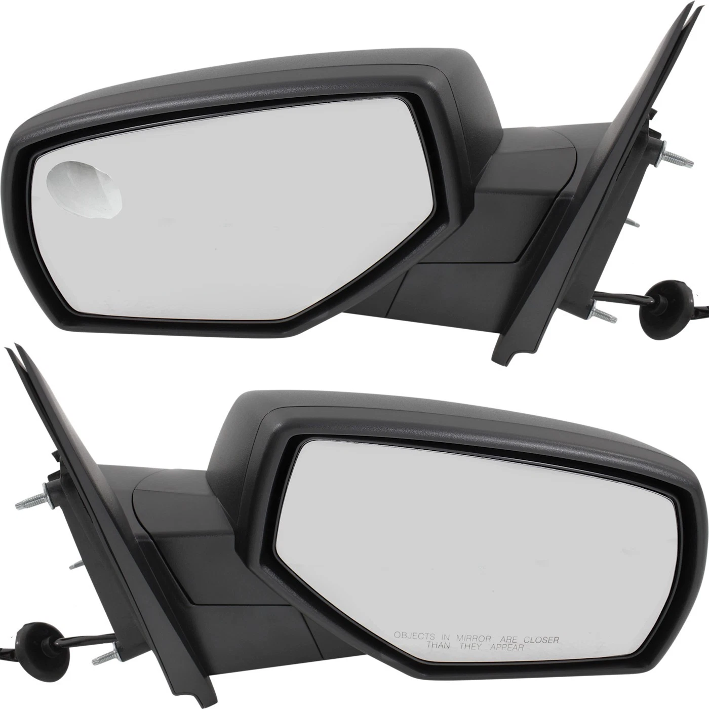 Mirrors Set of 2 For 2014-2018 Chevrolet Silverado 1500 Black Heated Manual Fold