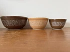 Vintage Pyrex Woodland Nesting Mixing Bowls 401 402 403 Set Of 3 Brown Tan