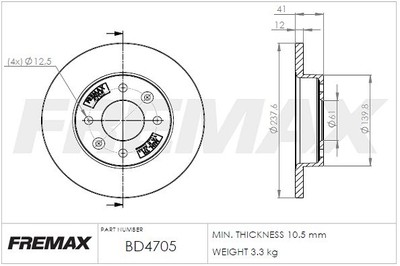 Bremsscheiben FREMAX BD-4705