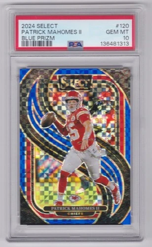 2024 PANINI SELECT PATRICK MAHOMES PREMIER LEVEL #120 BLUE PRIZM 167/175 PSA 10
