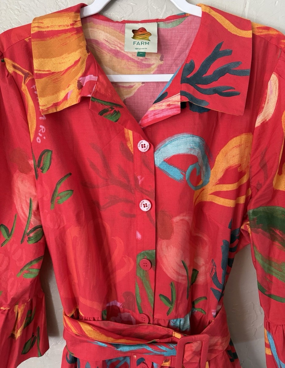 New Farm Rio Red Mixed Fruits Ocean Mini Dress Sz XL | eBay