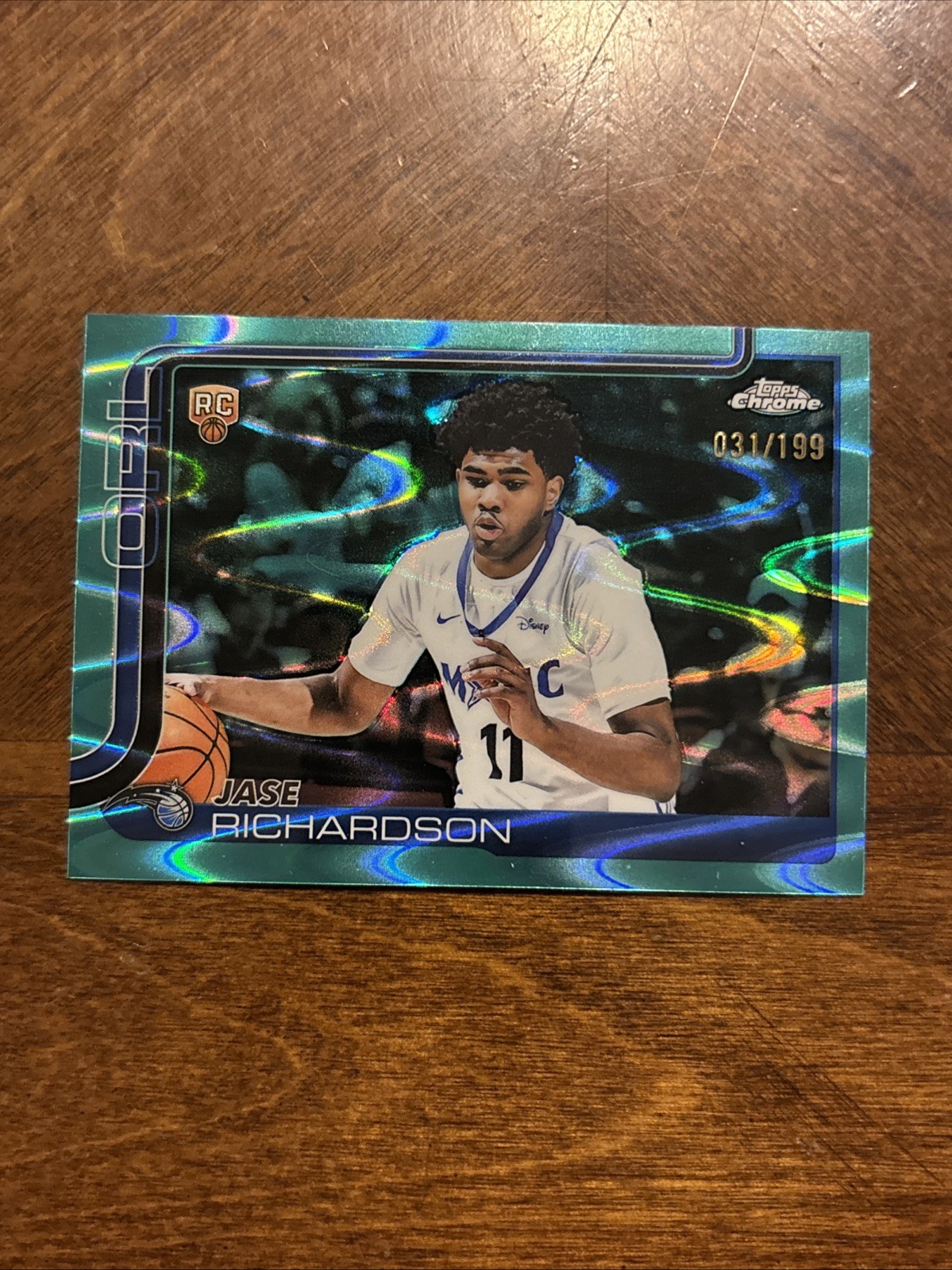 2025-26 Topps Chrome Aqua Raywave refractor RC #275 Jase Richardson SP #/199