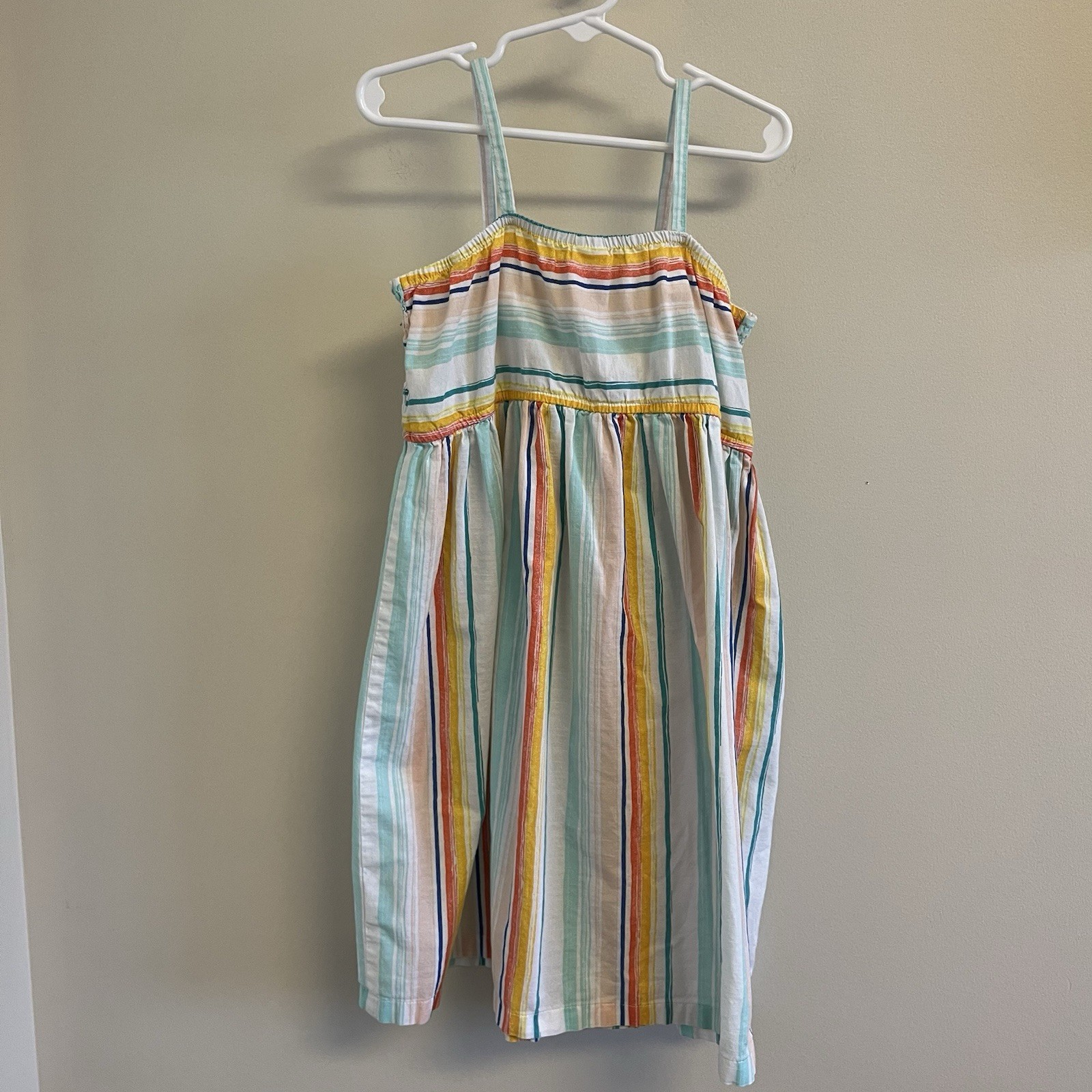 Girls Sundress Size 7 Multicolor Striped 100% Cotton Summer Carter’s-image