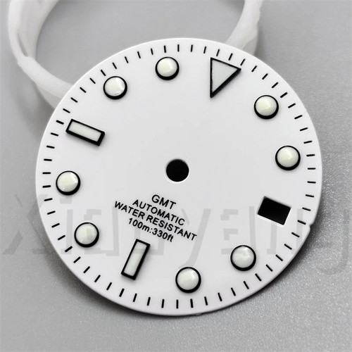 Esfera de reloj brillante esfera negra blanca azul verde azul rojo naranja GMTText negro dorado - Imagen 37 de 48