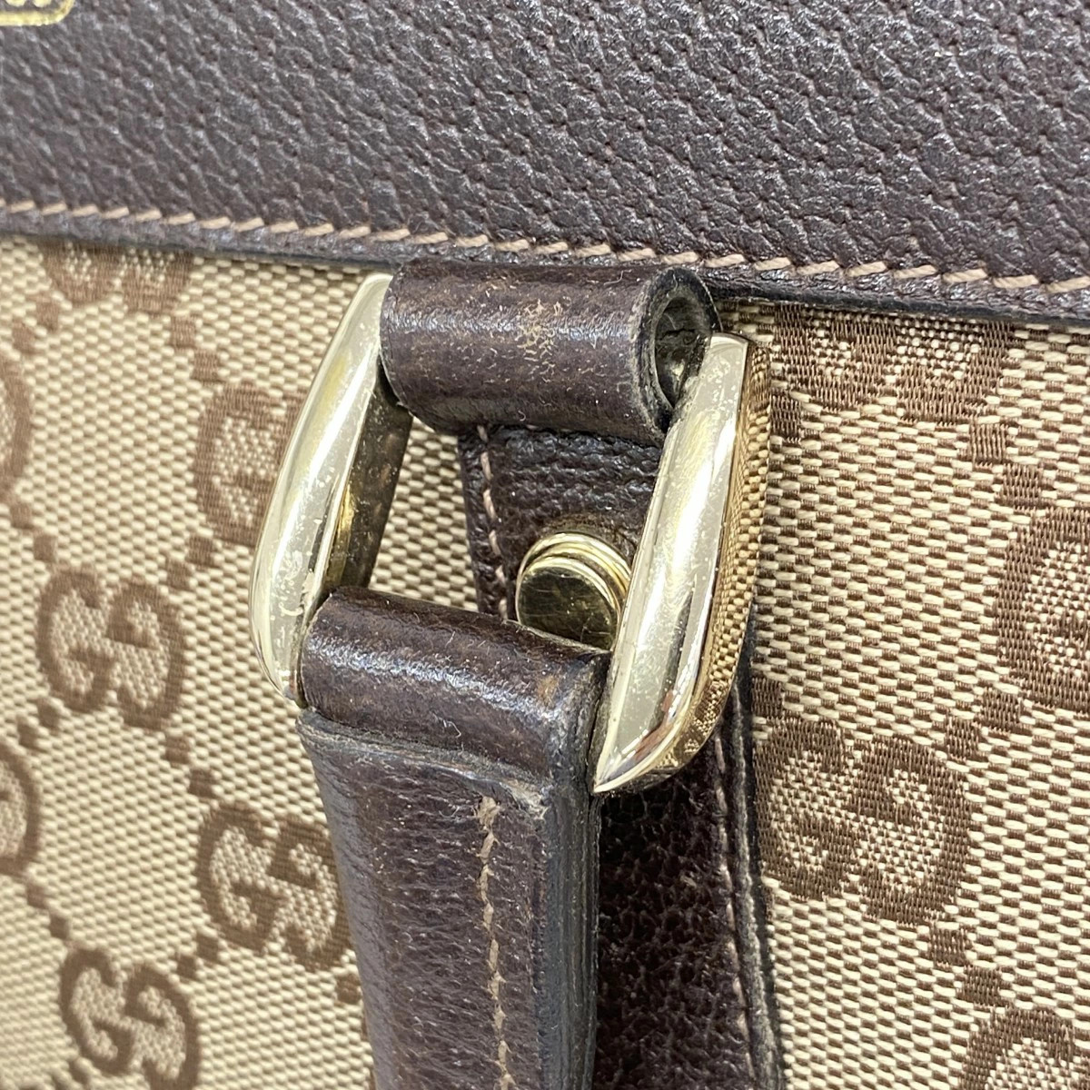 Gucci GG Canvas Abby Handbag Brown Gold Hardware thumbnail 8