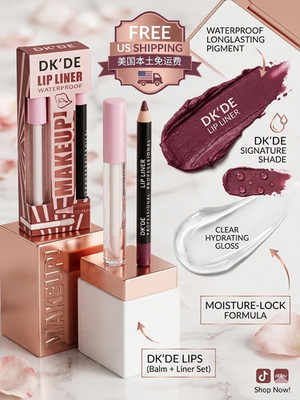 DK DE 2 in 1 Lip Kit Matte Liner & Plumping Gloss Combo 3D Lip Contour USA Selle