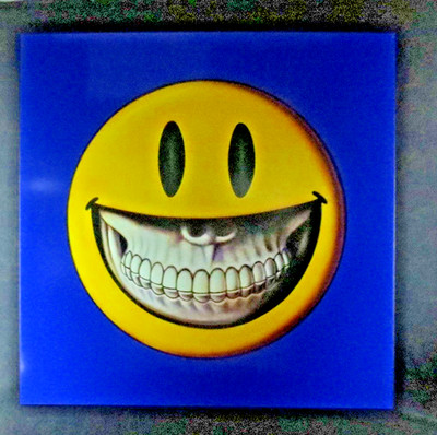 Framed Ron English Blue ''Signs Of The Crime'' Print On Aluminum Panel **84/100**