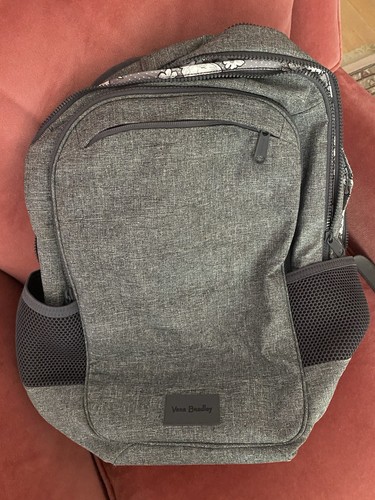 Vera Bradley Grey Backpack With Laptop sleeve and Luggage Sleeve