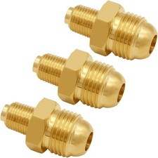 3PCS 3/8" Flare x 1/8" NPT Male Propane Orifice Connector 3/8 x 1/8, Brass