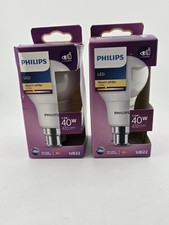 2 x Philips B22 LED A60 GLS Bulb | 4.2W (40W Eqv) 470 lm Warm White 2700K