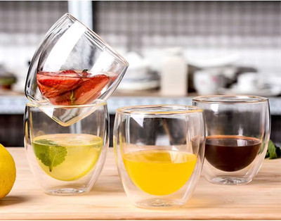 2x 4x 6x 80ml 250ml Doppelwandig Trinkglas Kaffeetasse Espressoglas Thermo Glas
