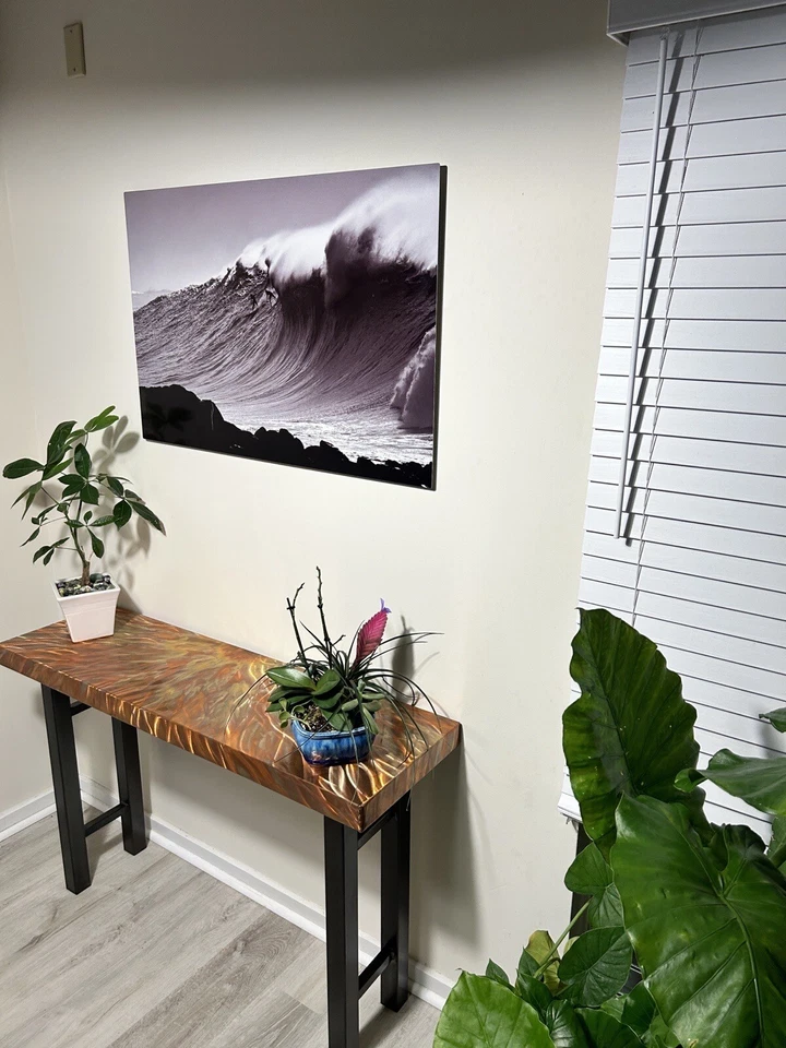 Sleek & Modern Custom Copper Console Table, Ideal for Entryways, Sofas, and More - Image 4 of 4